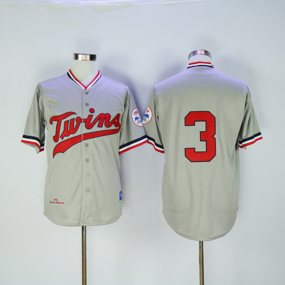 Men Minnesota Twins #3 Killebrew Grey Throwback 1972 MLB Jerseys->minnesota twins->MLB Jersey